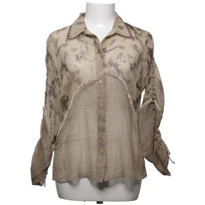 Blouse (Beige, Marron) de Kello Élasthane, Fibre métallique, Polyamide, Polyester