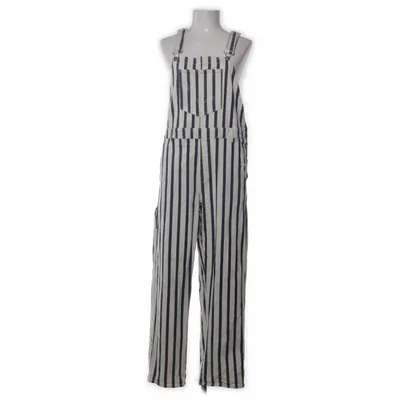 Hängselbyxor (Blå, Vit) från Magasin Du Nord Elastan, Ekologisk bomull