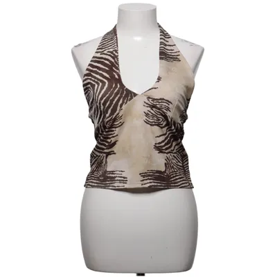 Halterneck top (Beige, Brun) fra Urban Outfitters Elastan, Polyester
