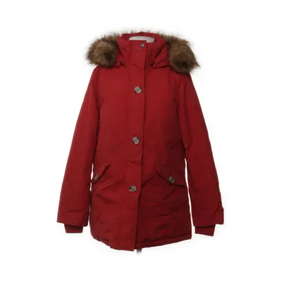 Jacka (Röd) från Marie Lund Dun, Pälsimitation, Fjädrar, Polyamid