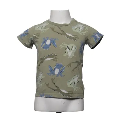 T-shirt (Grøn, Blå, Flerfarvet) fra Polarn O. Pyret Elastan, Økologisk bomuld