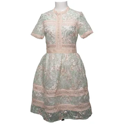 Jurk (Groen, Roze) van By Malina Collection Polyester