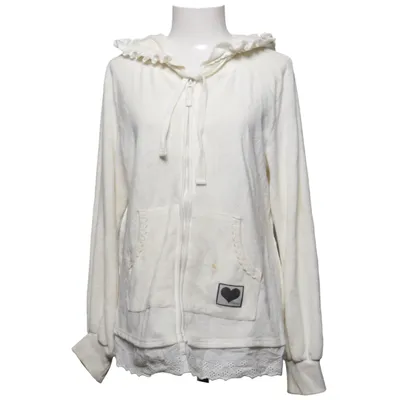Hoodie (White) from Blooming with Love Cotton, Polyester