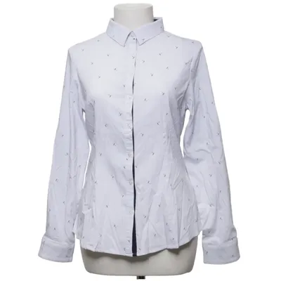 Shirt (White, Blue) from Melya Melody Cotton, Elastane, Polyester