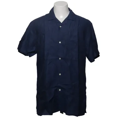 Korte mouwen shirt (Blauw) van John Henric Linnen
