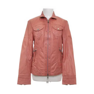 Leather jacket (Pink) from Jilani Collection Cotton, Leather