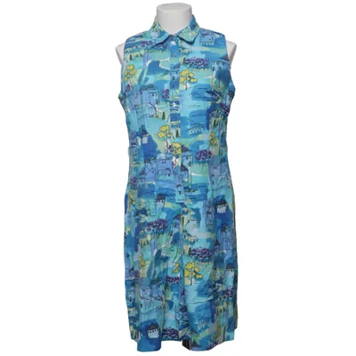 Dress (Blue, Multicolored) from Coldwater Creek Linen, Viscose