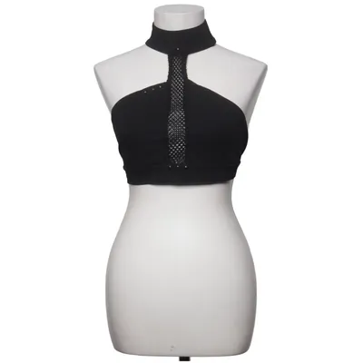 Halternecktopp (Svart) från Queen of Darkness Bomull, Elastan, Polyester