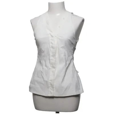 Bluse (Weiß) von Zara Elasthan, Leinen, Polyester