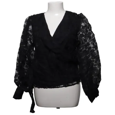 Slå-om bluse (Sort) fra Moves Bomuld, Polyester