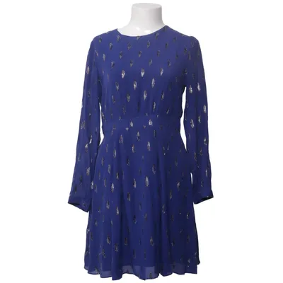 Robe (Bleu, Argent) de Hallhuber Fibre métallique, Soie, Viscose