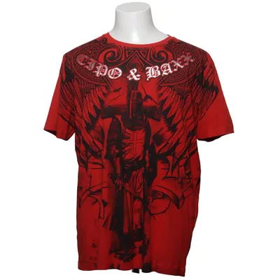 T-shirt (Rouge, Noir) de Cipo & Baxx Coton, Élasthane
