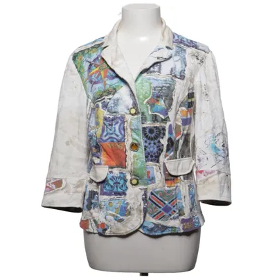 Blazer (Wit, Meerkleurig) van Elisa Cavaletti Katoen, Elastaan