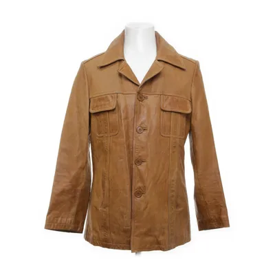Läderjacka (Brun) från Poco Loco Polyester, Skinn