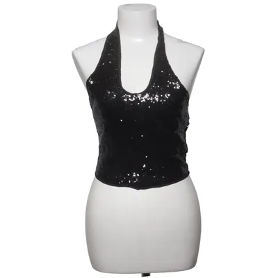 Halterneck top (Sort, Sølv) fra Gina Tricot Elastan, Polyester