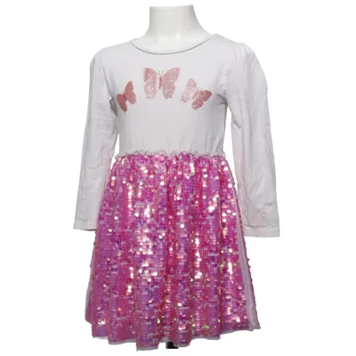 Kjole (Hvid, Pink) fra H&M Kids Bomuld, Elastan, Polyester