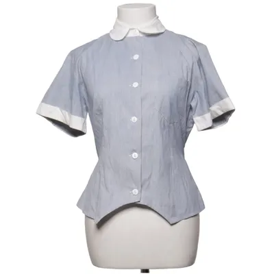 Kortärmad skjorta (Blå, Vit) från Alba Bomull, Tencel