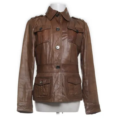 Läderjacka (Brun) från Rock'n Blue Bomull, Polyester, Skinn