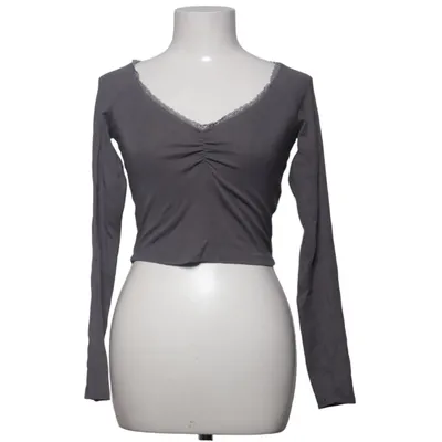 Crop top (Gris) de Bershka Coton, Élasthane, Modal