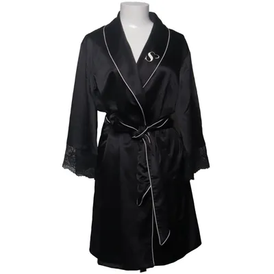 Morgenkåbe (Sort, Hvid) fra Sylvie Elastan, Polyester