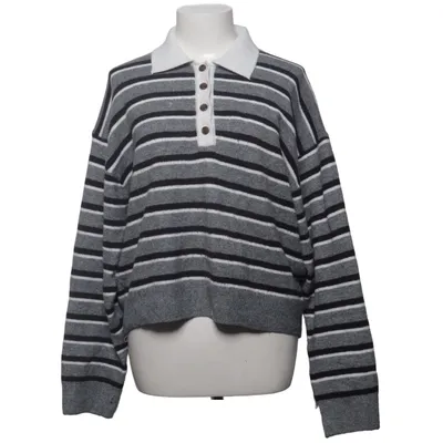 Sweater (Gray, White) from H&M Acrylic, Elastane, Polyamide, Polyester, Wool