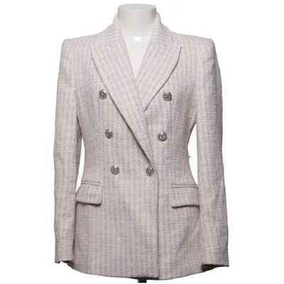 Blazer (Pink, Hvid) fra Zara Bomuld, Elastan, Polyester