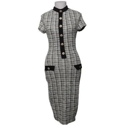 Dress (Black, White) from Fashion Nova Cotton, Elastane, Metallic fiber, Polyamide, Polyester, Viscose