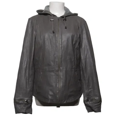 Lederjacke (Grau) von Coster Copenhagen Baumwolle, Leder