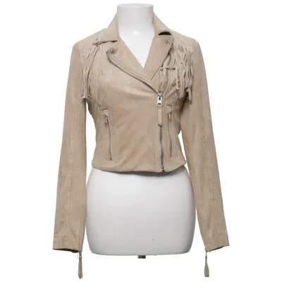 Bikerjakke (Beige) fra Abercrombie & Fitch Elastan, Polyester