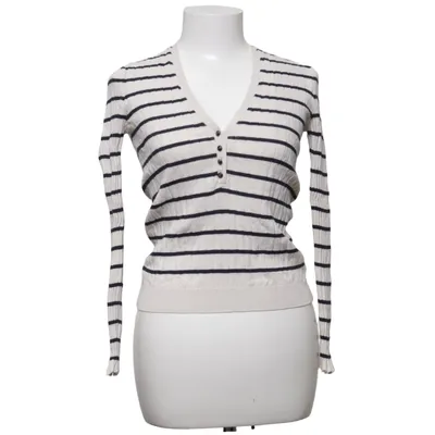 Cardigan (White, Blue) from La Maille Sézane Cotton, Merino wool