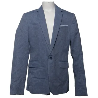Blazer (Blue) from H&M Cotton, Linen, Polyester