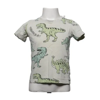 T-shirt (Green, Beige) from Lindex Kids Cotton