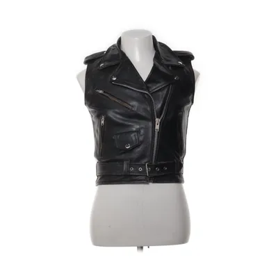 Bikerväst (Svart) Skinn, Polyester