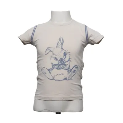 T-shirt (Beige, Blauw) van Disney x Polarn O. Pyret Elastaan, Organisch katoen