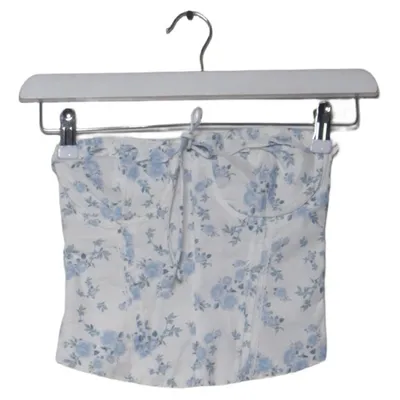 Tubtopp (Vit, Blå) från Bershka Bomull
