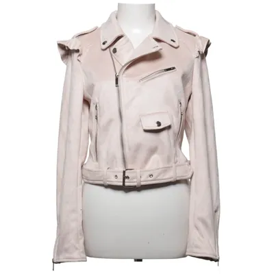 Biker jacket (Beige) from Satin Elastane, Polyester