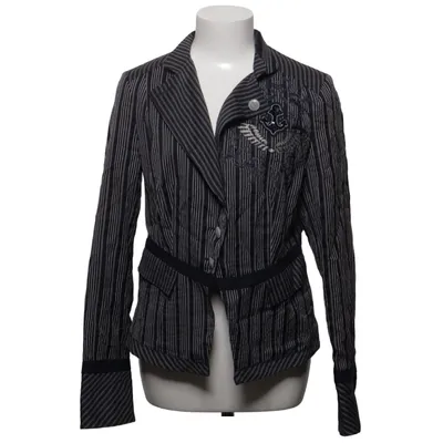 Blazer (Black, White) from Oui Collection Acetate, Cotton, Nylon