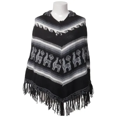 Poncho (Svart, Grå, Vit) från Alpaca Alpackaull