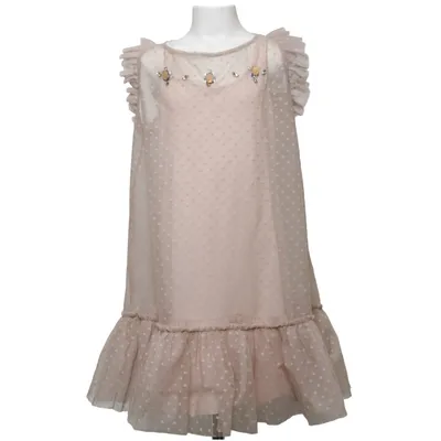Dress (Beige) from Monnalisa Cotton, Elastane, Modal, Polyamide, Polyester