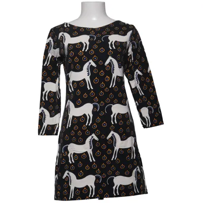 Jurk (Zwart, Wit, Meerkleurig) van Marimekko Katoen, Elastaan