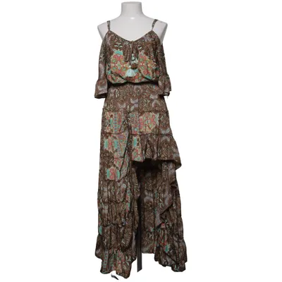 Maxi dress (Brown, Multicolored) from Florencia Polyester, Silk