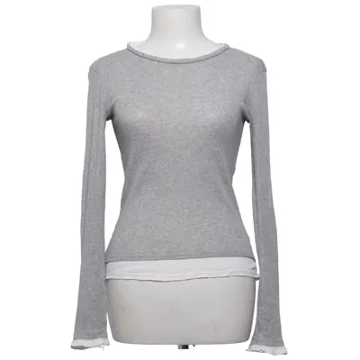 Long sleeve T-shirt (Gray, White) from Zara