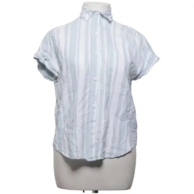 Korte mouwen shirt (Blauw, Wit) van Lola River Linnen, Lyocell