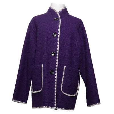 Cardigan (Lilla, Hvid) fra Made in italy Akryl, Polyester, Uld