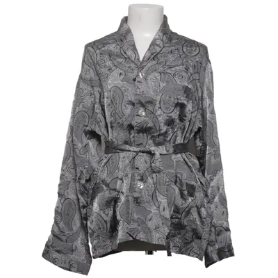 Wrap blouse (Gray, Black) from REAL