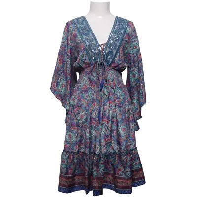 Dress (Blue, Multicolored) from Boho Fashion Silk