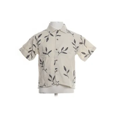 Short sleeve shirt (Beige, Blue) from Zara Linen, Viscose