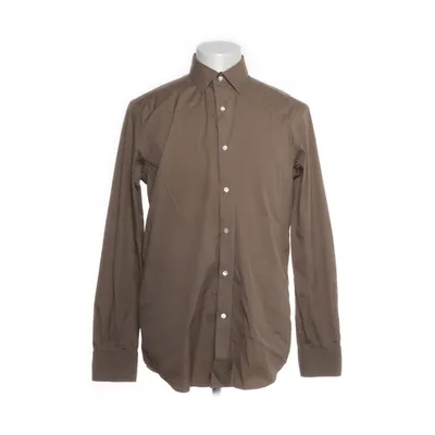 Shirt (Bruin) van Massimo Dutti Katoen, Nylon