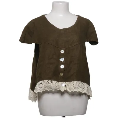 Top (Grøn, Beige) fra Olars Ulla Klädd i Konst Linned