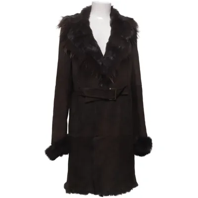 Veste en peau de mouton retournée (Marron) de Redskins Coton, Fourrure de lapin